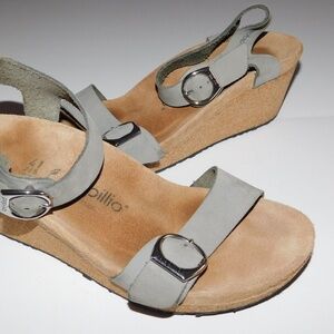 PAPILLIO birkenstock taupe gray suede soley sandals women 41 L 10